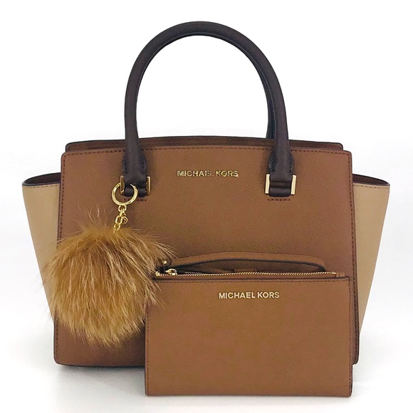 Michael Kors Handbags - 3PCS Michael Kors Selma MD Satchel Wallet Charms